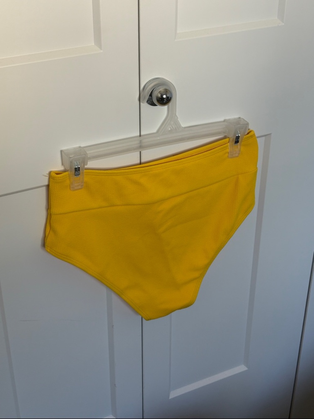 ❌SOLD❌NWT [LARGEBERRY] Ribbed Tie Knot High Waisted Yellow Bikini Womens Medium - Picture 11 of 12